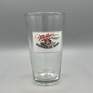 Miller Brewing Company Milwaukee Beer 16 Oz. Clear Pint Glass Wisconsin